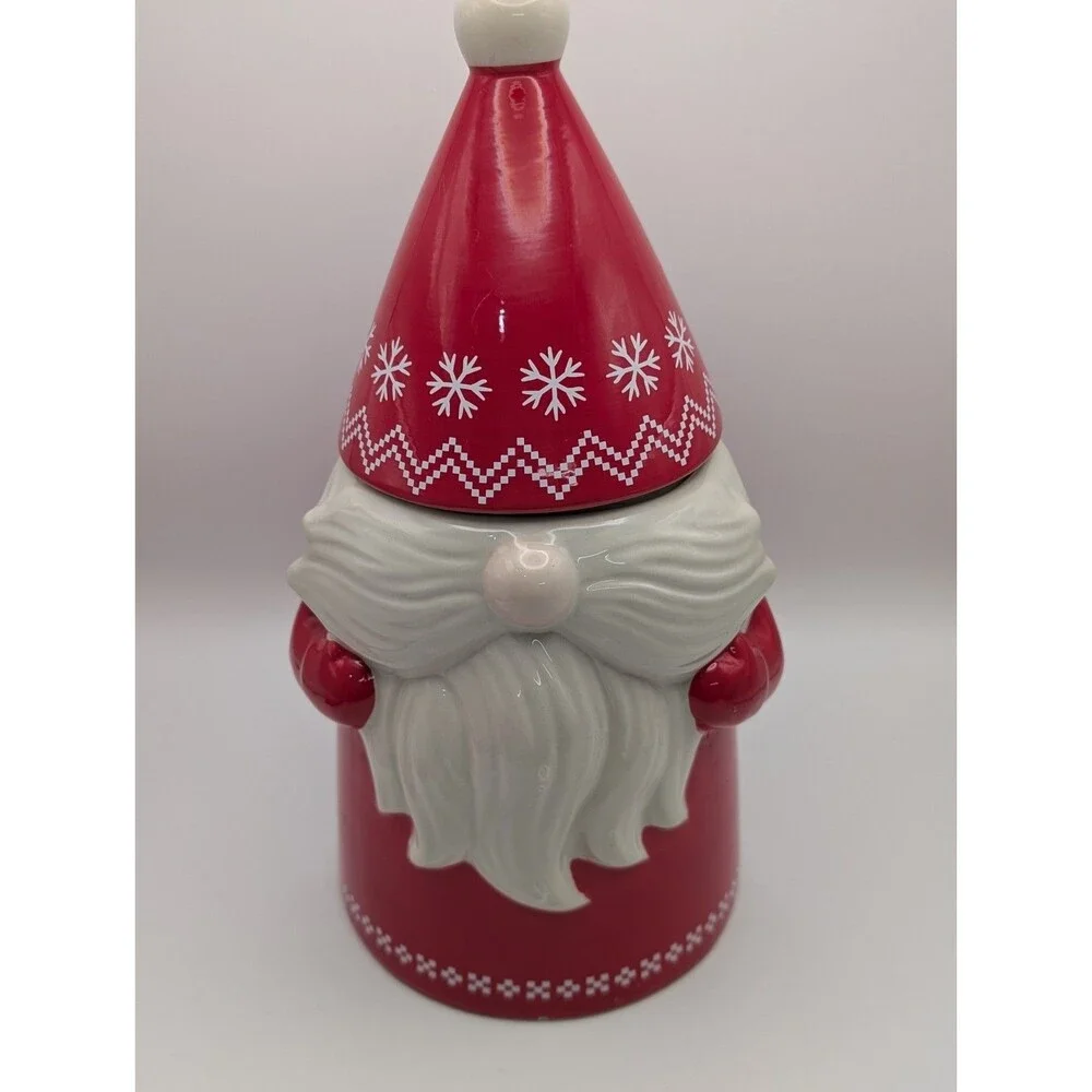 Design Pac Ceramic Santa Gnome Cookie Jar 12